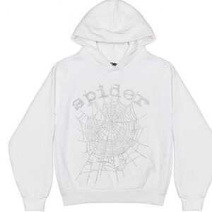 Sp5der OG white and silver hoodie